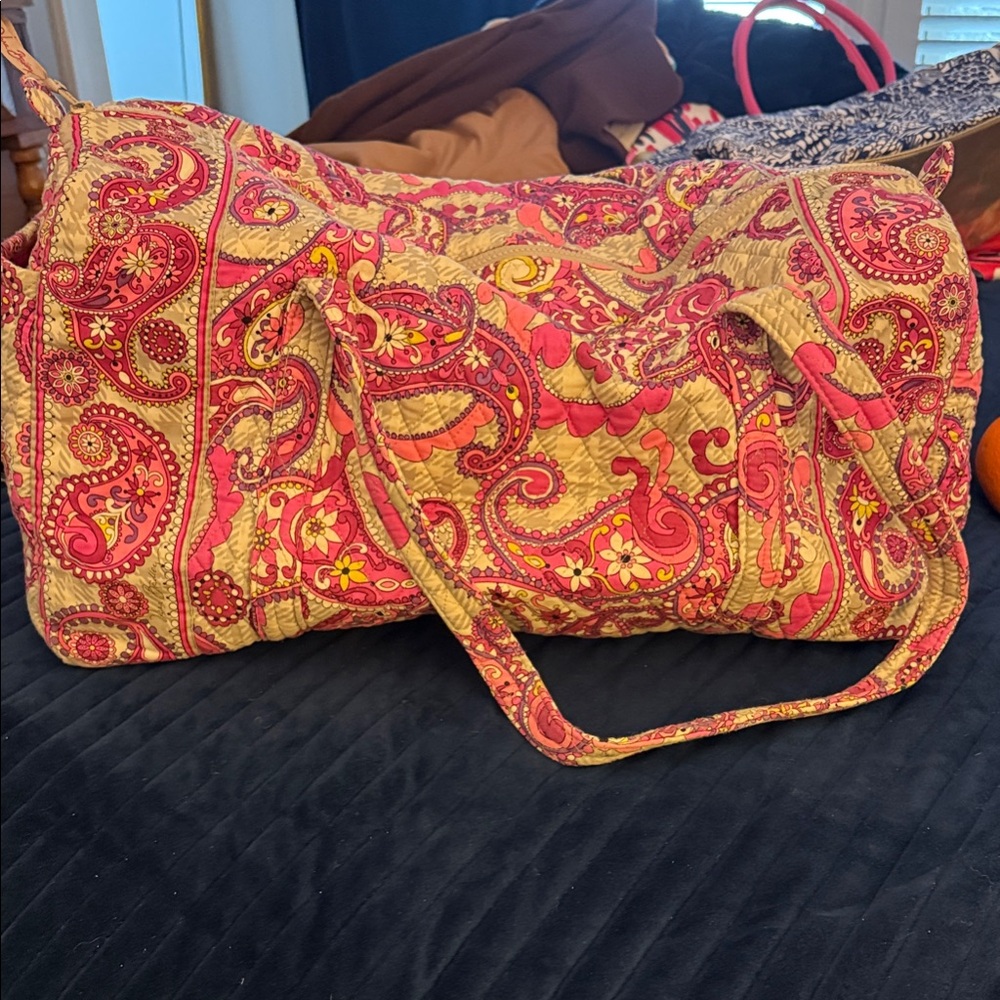 Vera Bradley Pink and Gold Paisley Tote